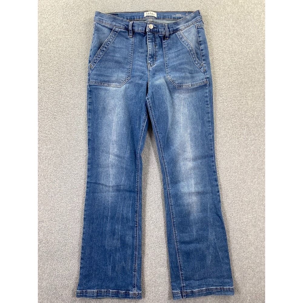Nicole Miller Soho High Rise Bootcut Jeans Women's 12 Medium Wash Stretch Denim